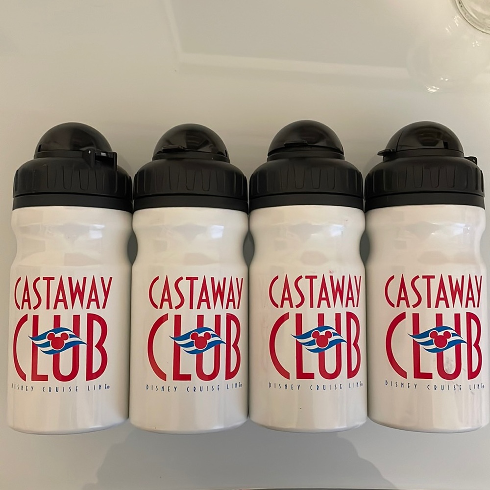 Lot of 4 Disney Cruise Line Castaway Club Water Bottles